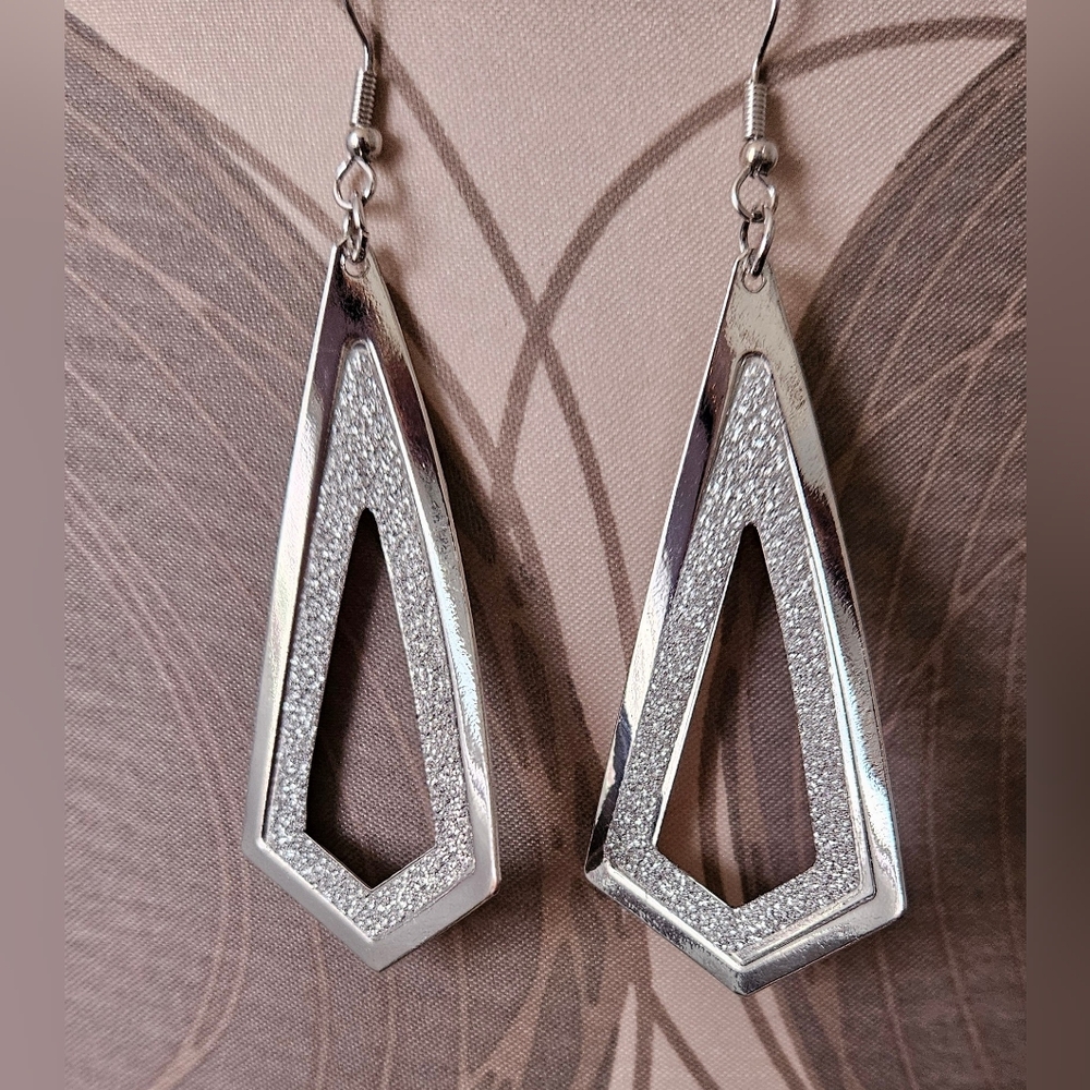 Silver Geometric Earrings